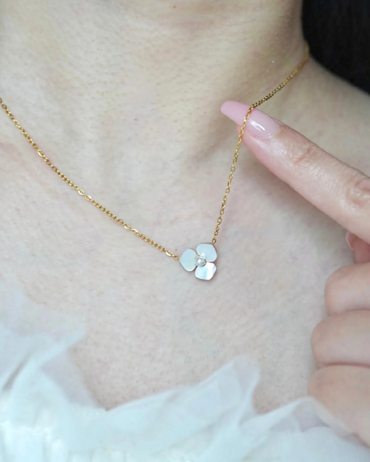 shell flower ネックレス