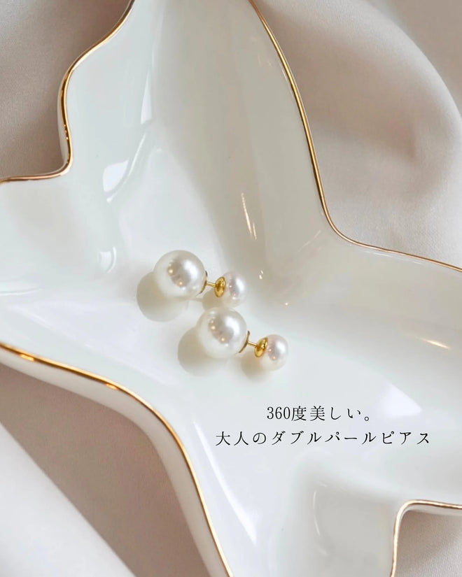 double pearl ピアス