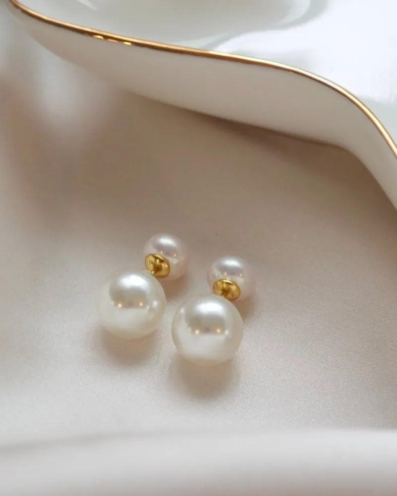 double pearl ピアス