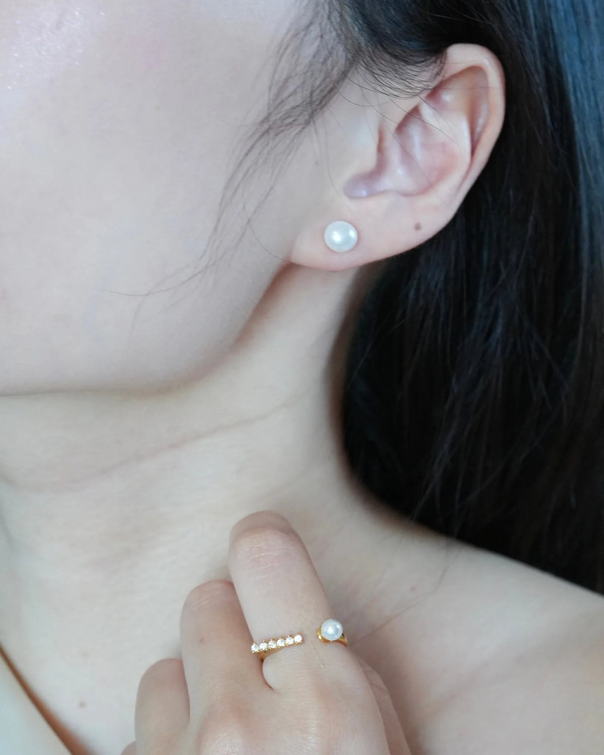 double pearl ピアス