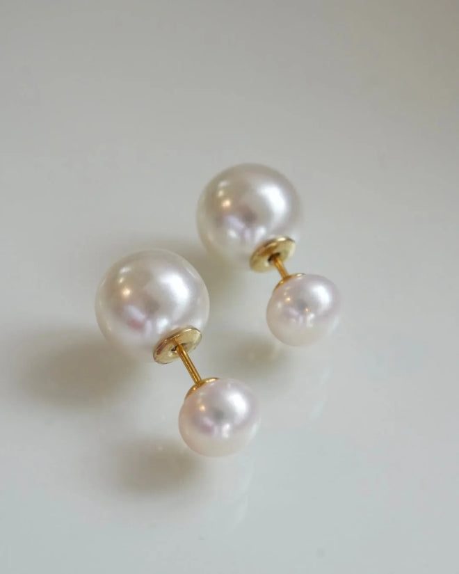 double pearl ピアス