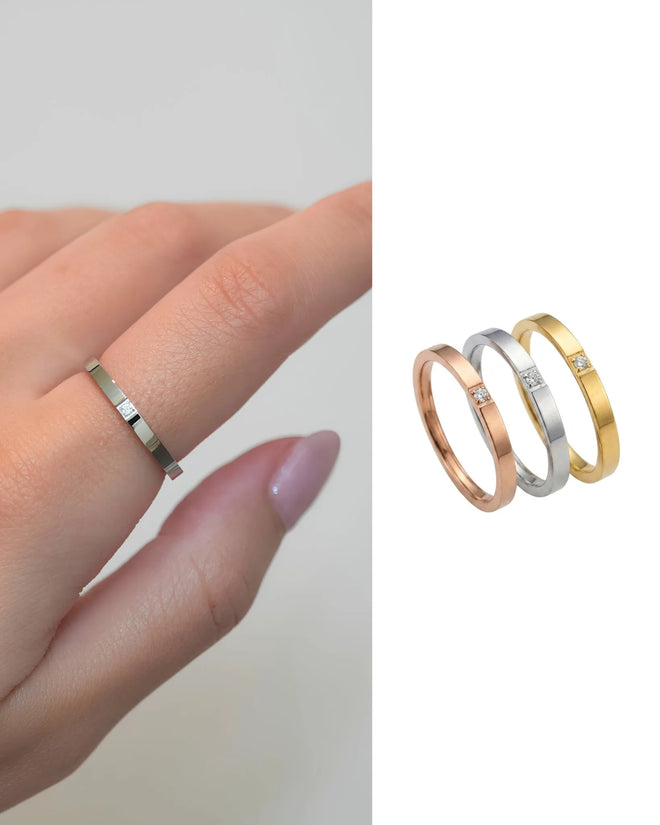 simple  zirconia リング