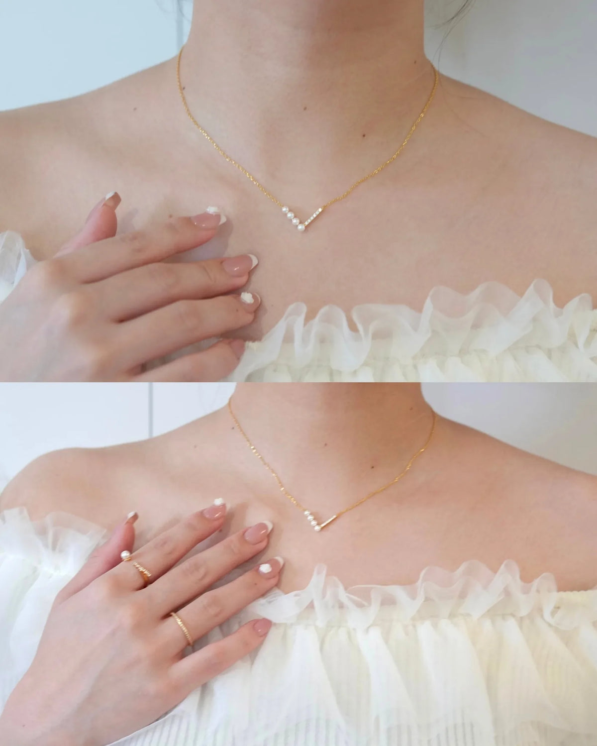 pearl v ネックレス